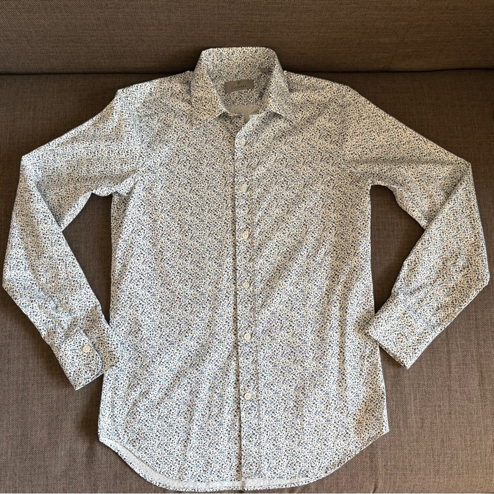 Canali Men's White Patterned Shirt